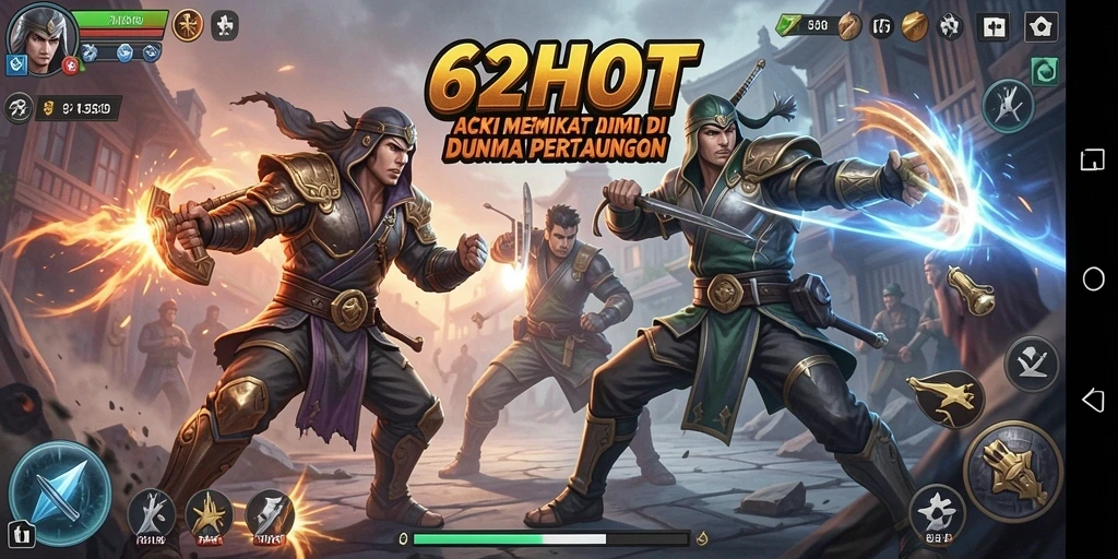 Tampilan gameplay 62HOT menampilkan aksi pertarungan yang mendebarkan.