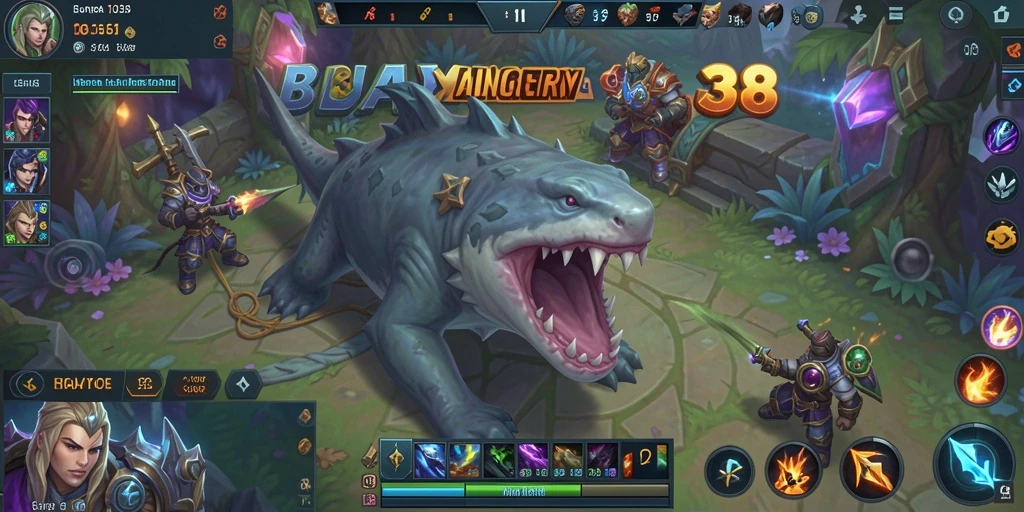 Screenshot gameplay BUAYA138 dengan pertarungan seru antar hero.