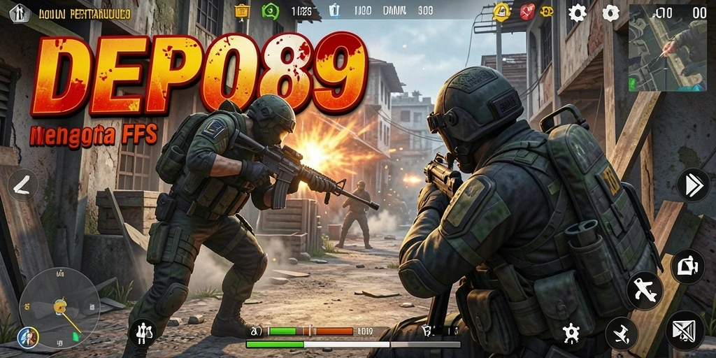Tampilan gameplay menegangkan dalam pertempuran FPS di DEPO89.