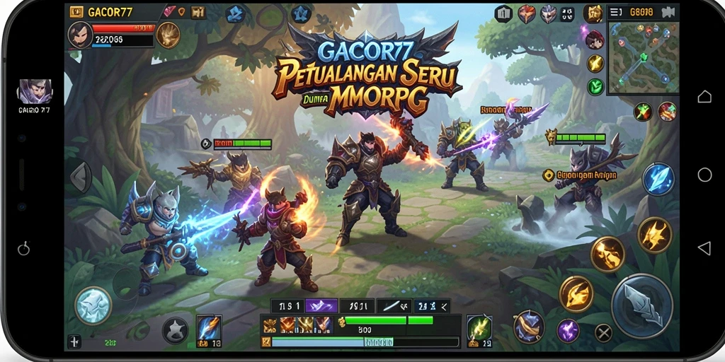 Tampilan gameplay <strong>GACOR77</strong> yang seru dan mendebarkan dalam dunia MMORPG.