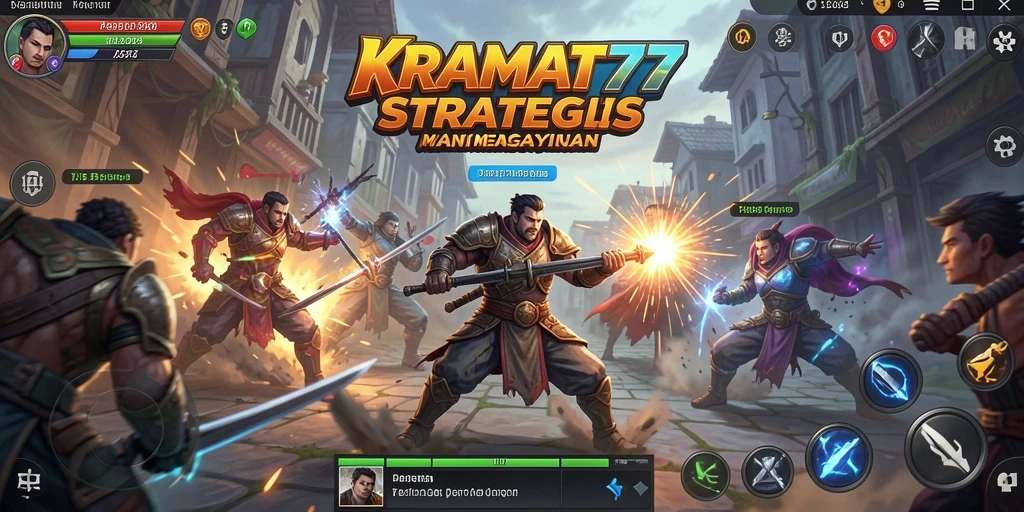 Screenshot gameplay KRAMAT77 menampilkan pertarungan strategi yang seru dan mendebarkan.