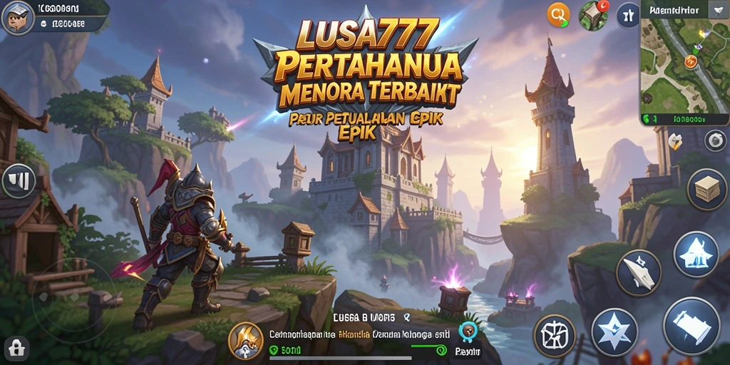 Tangkapan layar gameplay LUSA777 menampilkan pertarungan menara pertahanan yang intens.