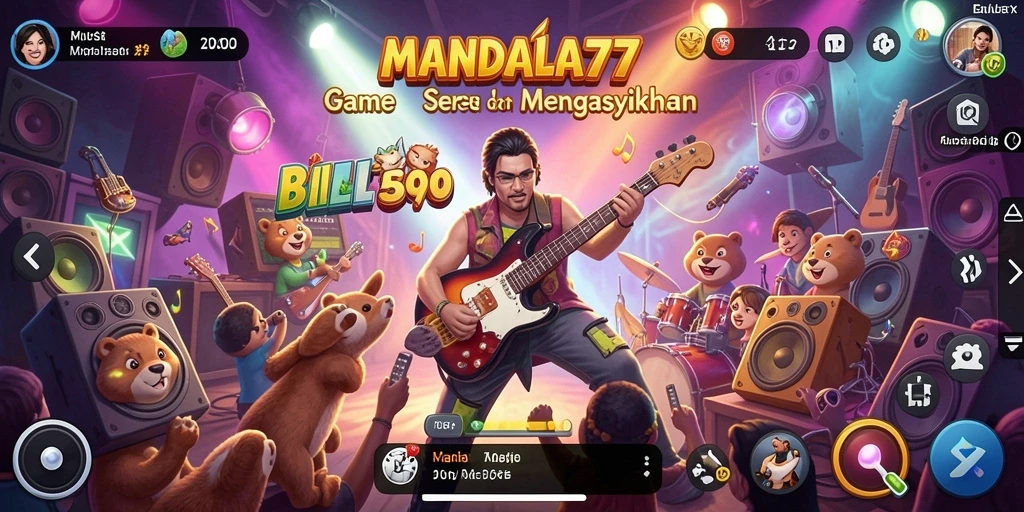 Tampilan gameplay MANDALA77 yang penuh warna dan seru.