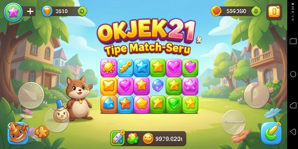 Tampilan menarik dari gameplay OKJEK21 yang seru dan penuh warna.
