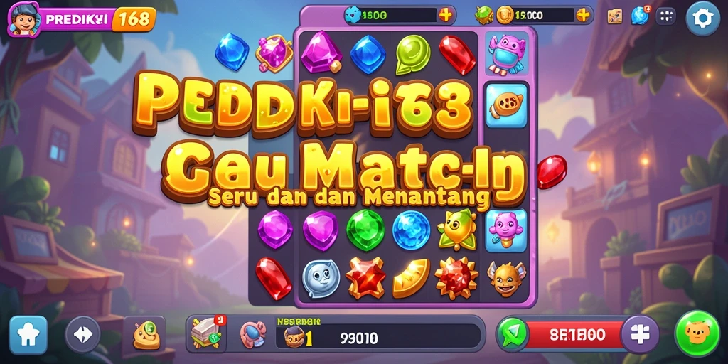 Screenshot gameplay PREDIKSI168 yang menampilkan aksi seru mencocokkan permata.