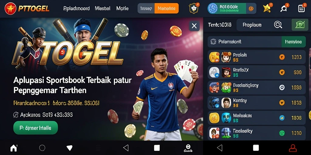 Tampilan utama PTTOGEL dengan berbagai pilihan taruhan olahraga.