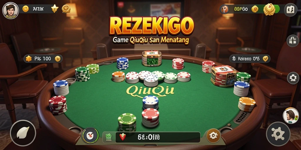 Tampilan gameplay REZEKIGO yang menegangkan dalam aksi QiuQiu.