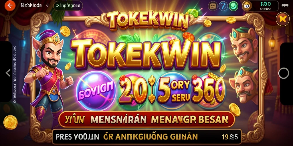 Tampilan gameplay menarik dari TOKEKWIN dengan simbol Slot yang berwarna-warni.