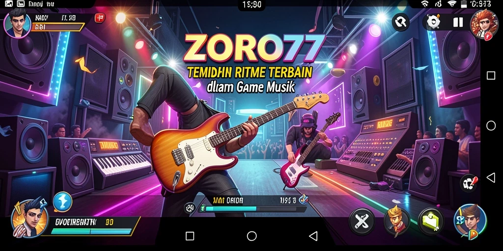 Tampilan gameplay ZORO77 yang menarik dengan berbagai lagu.